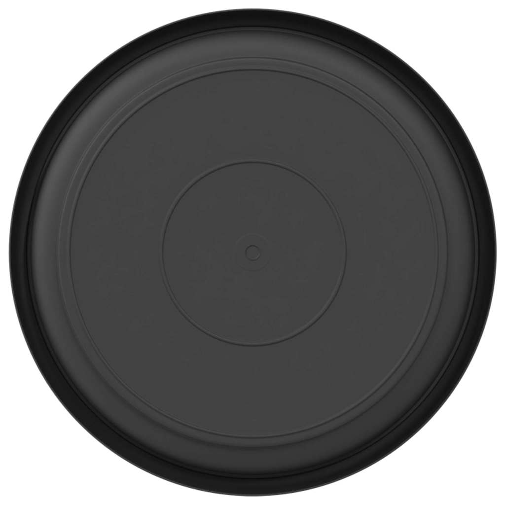 Round Flower Tray 6 pcs Black Ø 19 x 2 cm Plastic