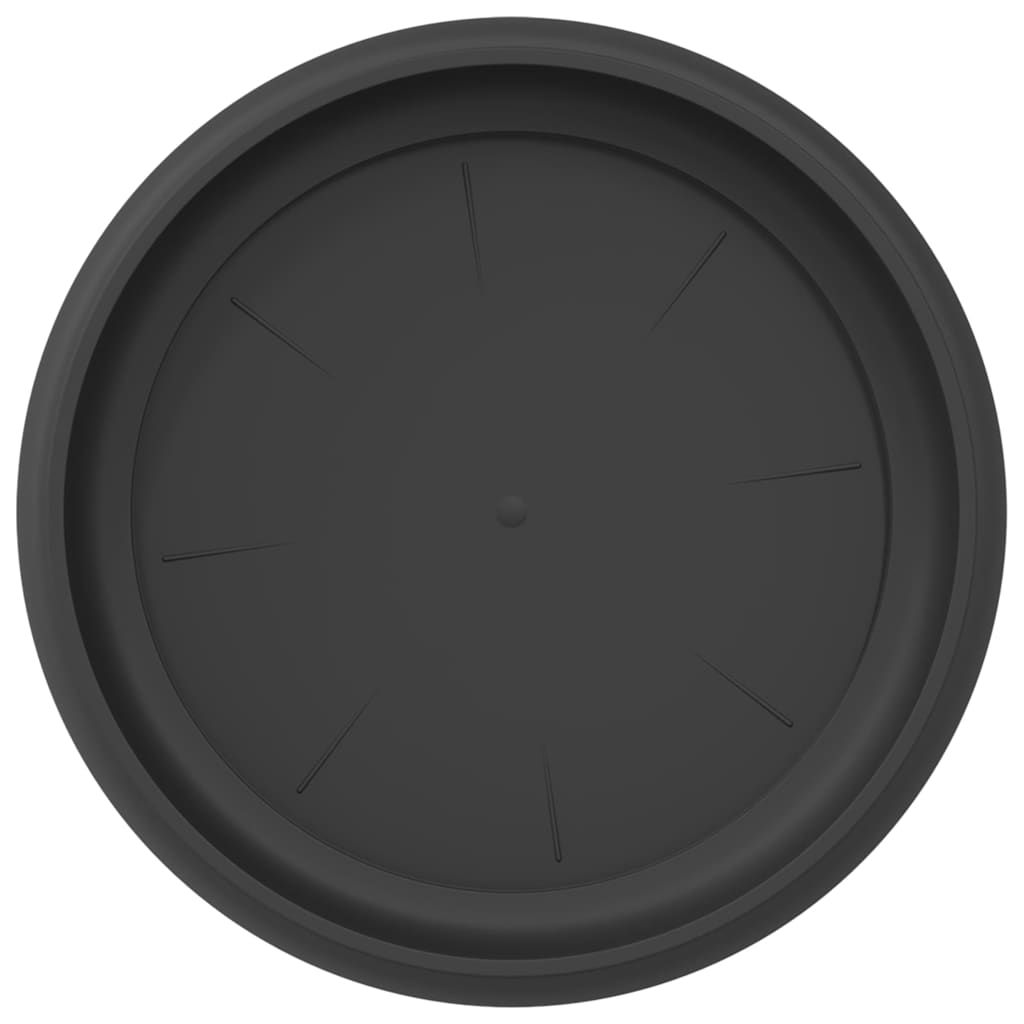 Round Flower Tray 6 pcs Black Ø 19 x 2 cm Plastic