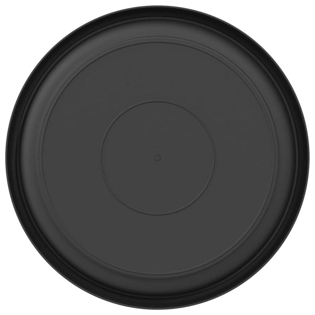 Round Flower Tray 6 pcs Black Ø 23.5 x 2.5 cm Plastic