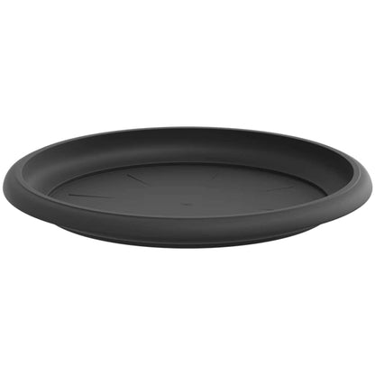 Round Flower Tray 24 pcs Black Ø 17.5 x 2 cm Plastic