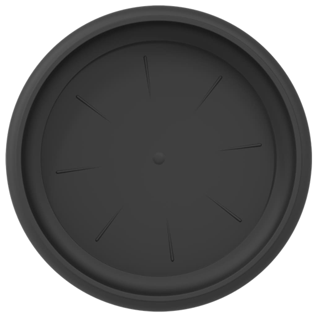 Round Flower Tray 24 pcs Black Ø 17.5 x 2 cm Plastic