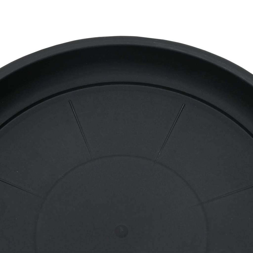Round Flower Tray 24 pcs Black Ø 27 x 2.5 cm Plastic