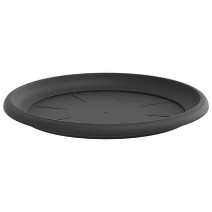 Round Flower Tray 24 pcs Black Ø 27 x 2.5 cm Plastic