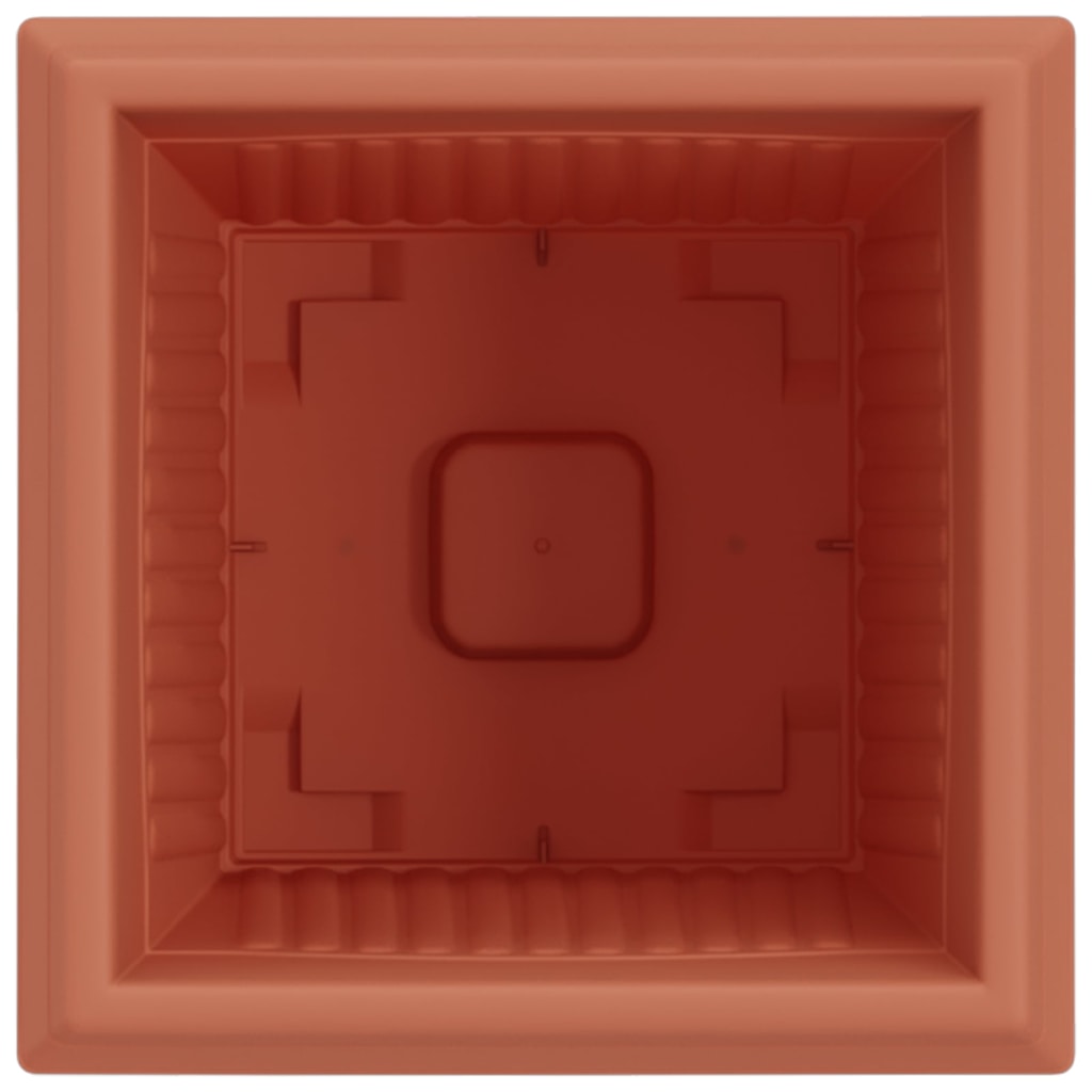 Square Flower Pot 6 pcs Brick Red 20 x 20 x 16 cm Plastic