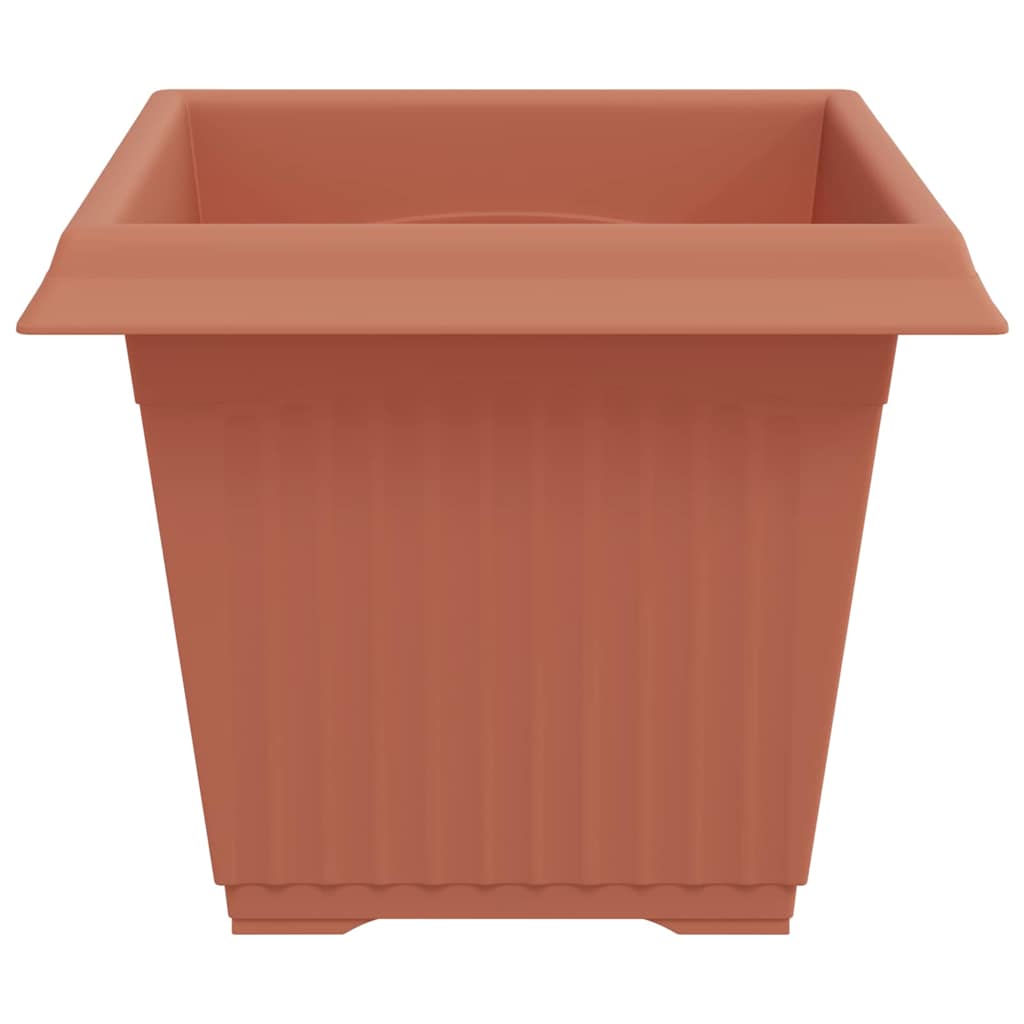 Square Flower Pot 6 pcs Brick Red 28.5 x 28.5 x 22 cm Plastic