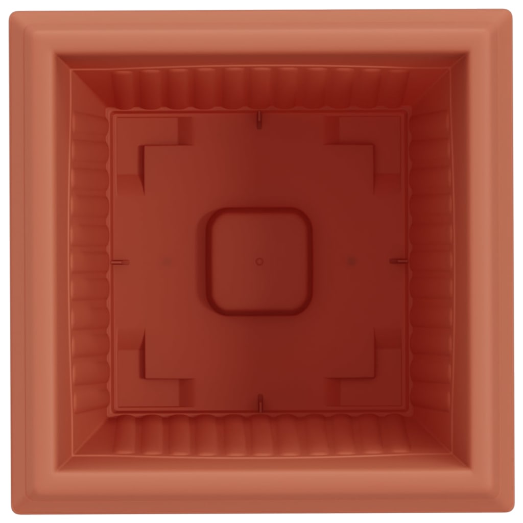 Square Flower Pot 6 pcs Brick Red 28.5 x 28.5 x 22 cm Plastic