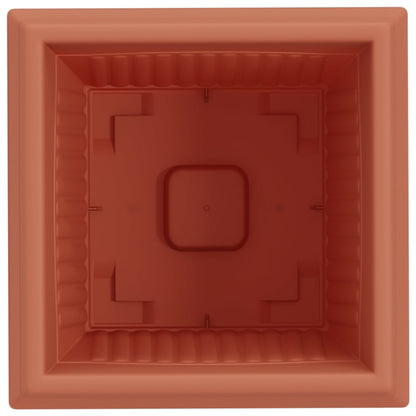 Square Flower Pot 6 pcs Brick Red 28.5 x 28.5 x 22 cm Plastic
