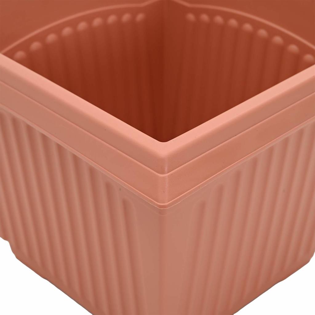 Square Flower Pot 6 pcs Brick Red 33 x 33 x 26 cm Plastic