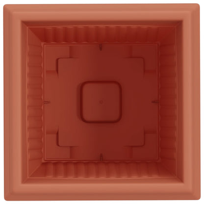 Square Flower Pot 6 pcs Brick Red 33 x 33 x 26 cm Plastic
