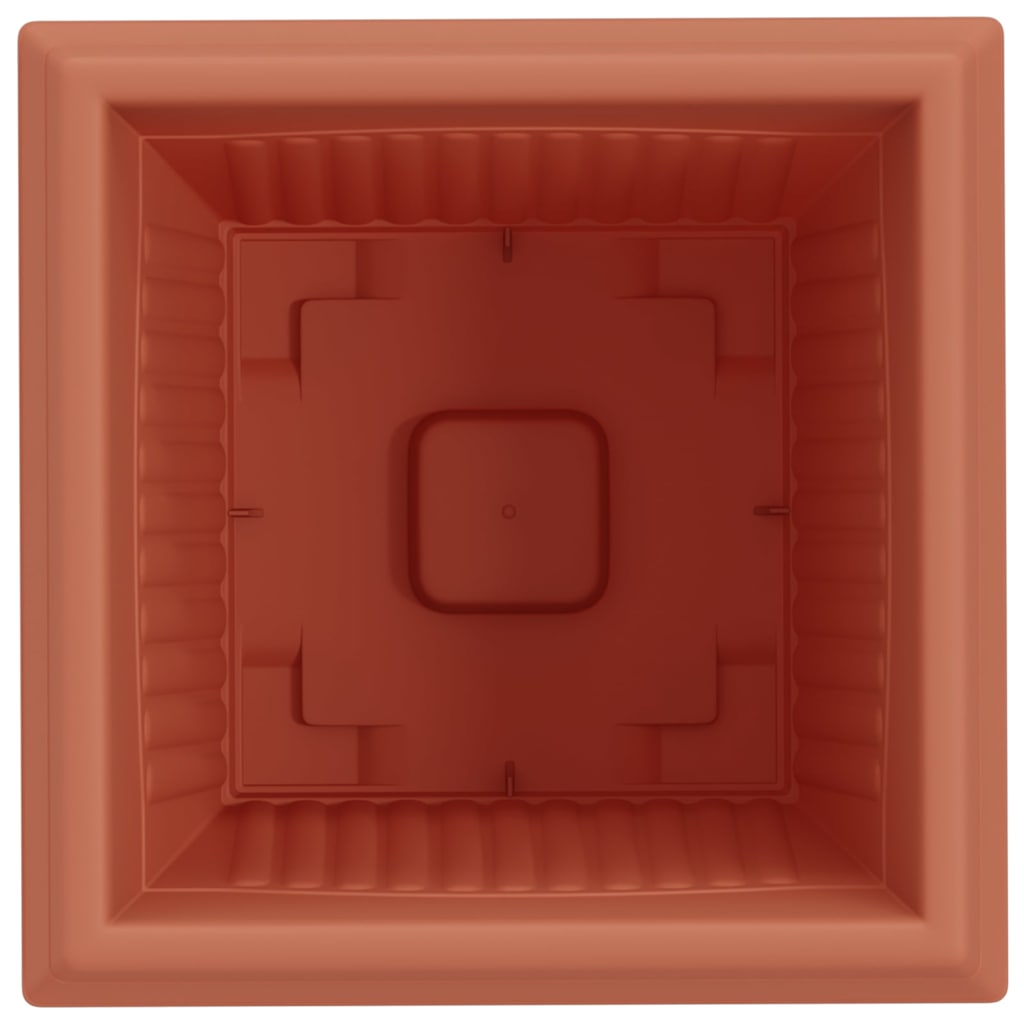 Square Flower Pot 6 pcs Brick Red 38 x 38 x 30 cm Plastic