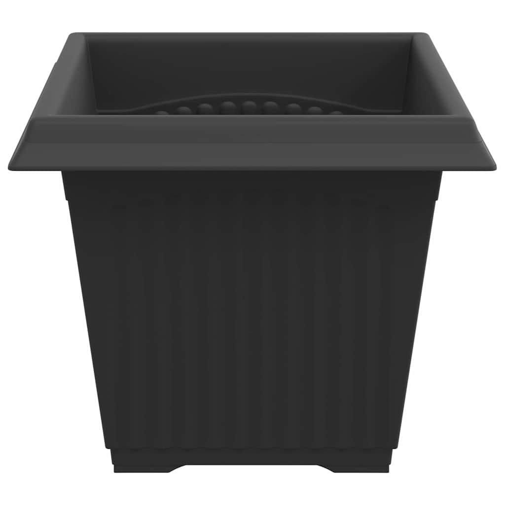 Square Flower Pot 6 pcs Black 20 x 20 x 16 cm Plastic