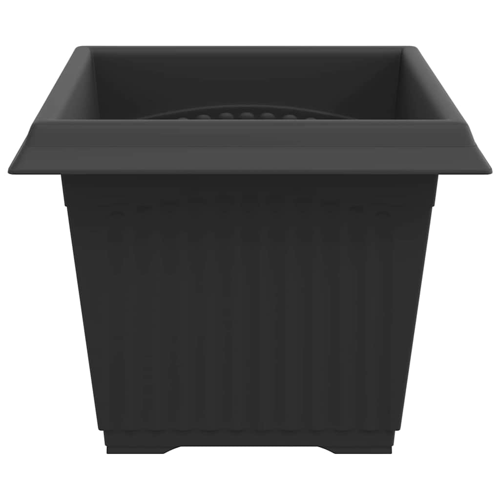 Square Flower Pot 6 pcs Black 23 x 23 x 17.5 cm Plastic