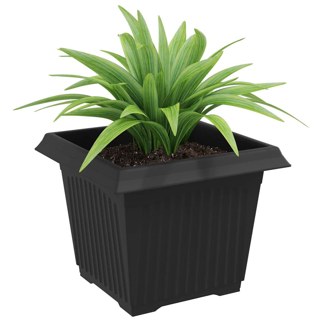 Square Flower Pot 6 pcs Black 23 x 23 x 17.5 cm Plastic