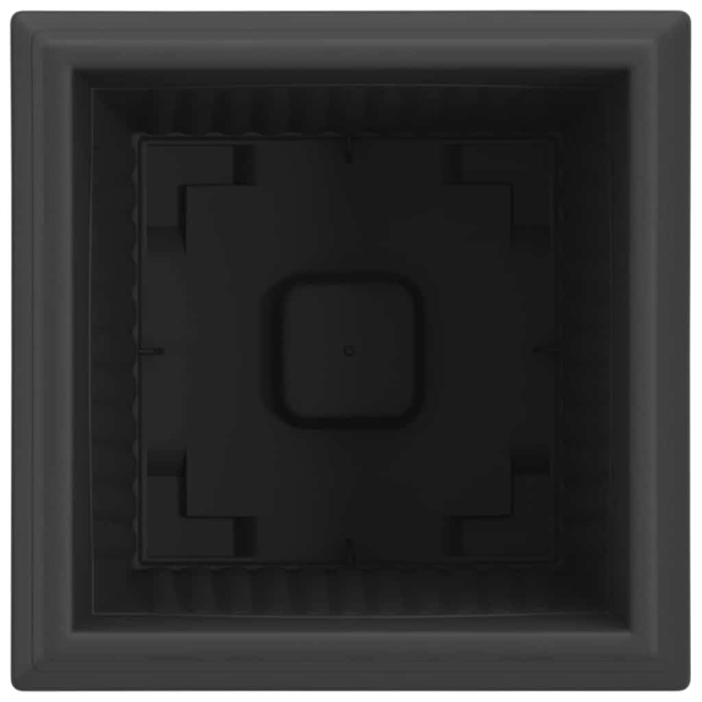 Square Flower Pot 6 pcs Black 23 x 23 x 17.5 cm Plastic