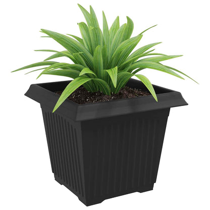 Square Flower Pot 6 pcs Black 28.5 x 28.5 x 22 cm Plastic