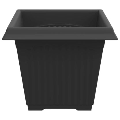 Square Flower Pot 6 pcs Black 38 x 38 x 30 cm Plastic