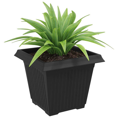 Square Flower Pot 6 pcs Black 38 x 38 x 30 cm Plastic