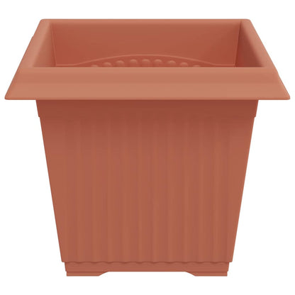 Square Flower Pot 24 pcs Brick Red 20 x 20 x 16 cm Plastic