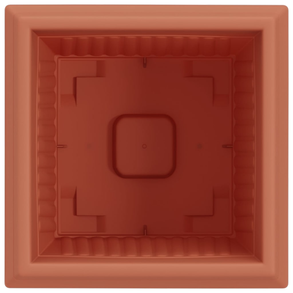 Square Flower Pot 24 pcs Brick Red 23 x 23 x 17.5 cm Plastic