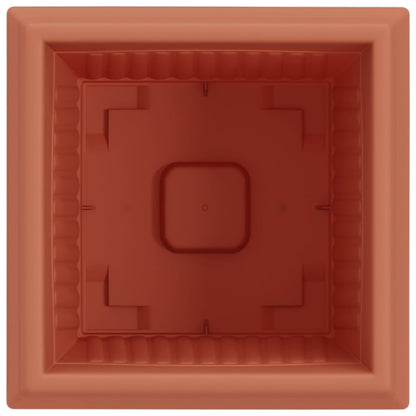 Square Flower Pot 24 pcs Brick Red 23 x 23 x 17.5 cm Plastic