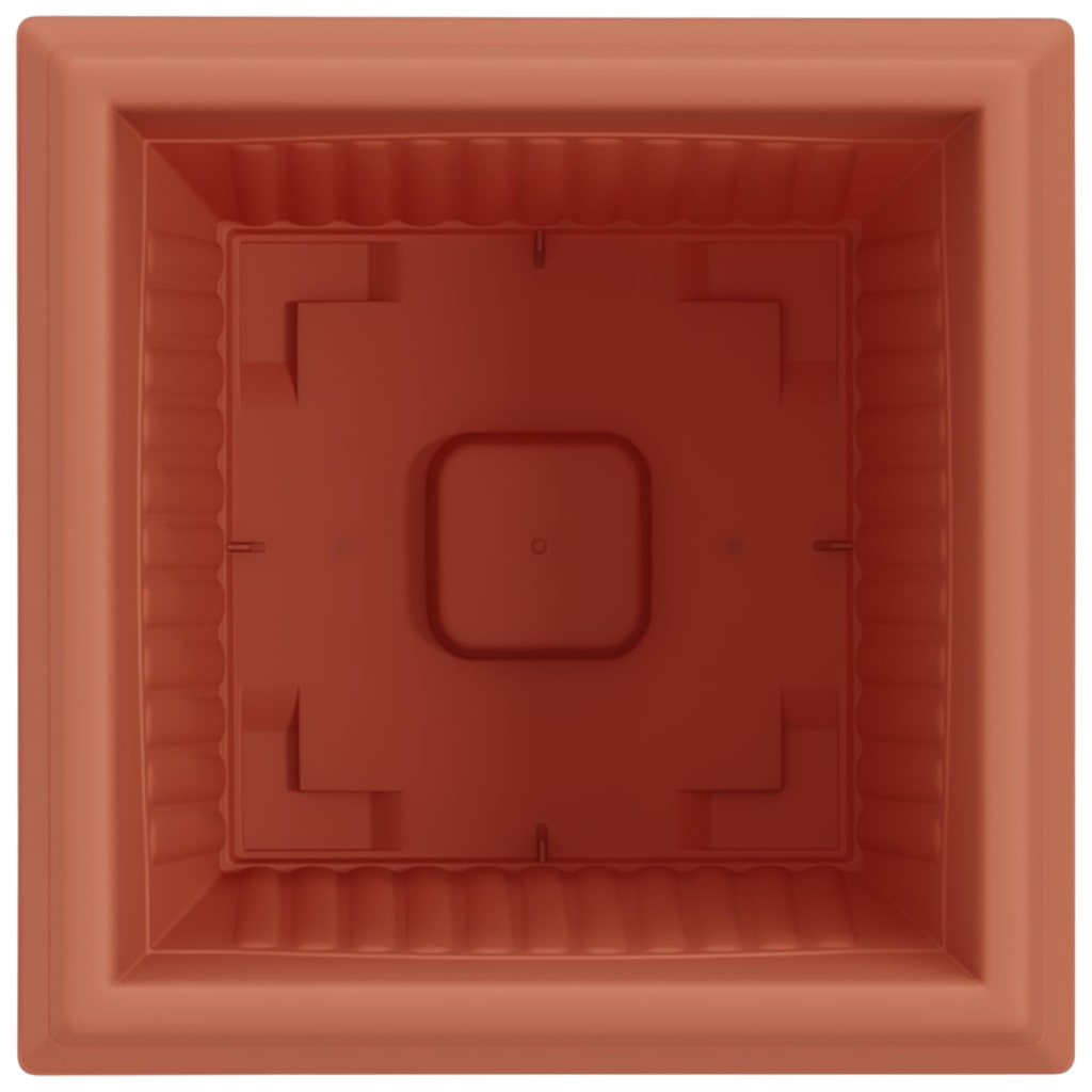 Square Flower Pot 24 pcs Brick Red 28.5 x 28.5 x 22 cm Plastic