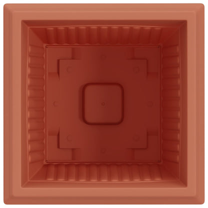 Square Flower Pot 24 pcs Brick Red 43 x 43 x 33.5 cm Plastic
