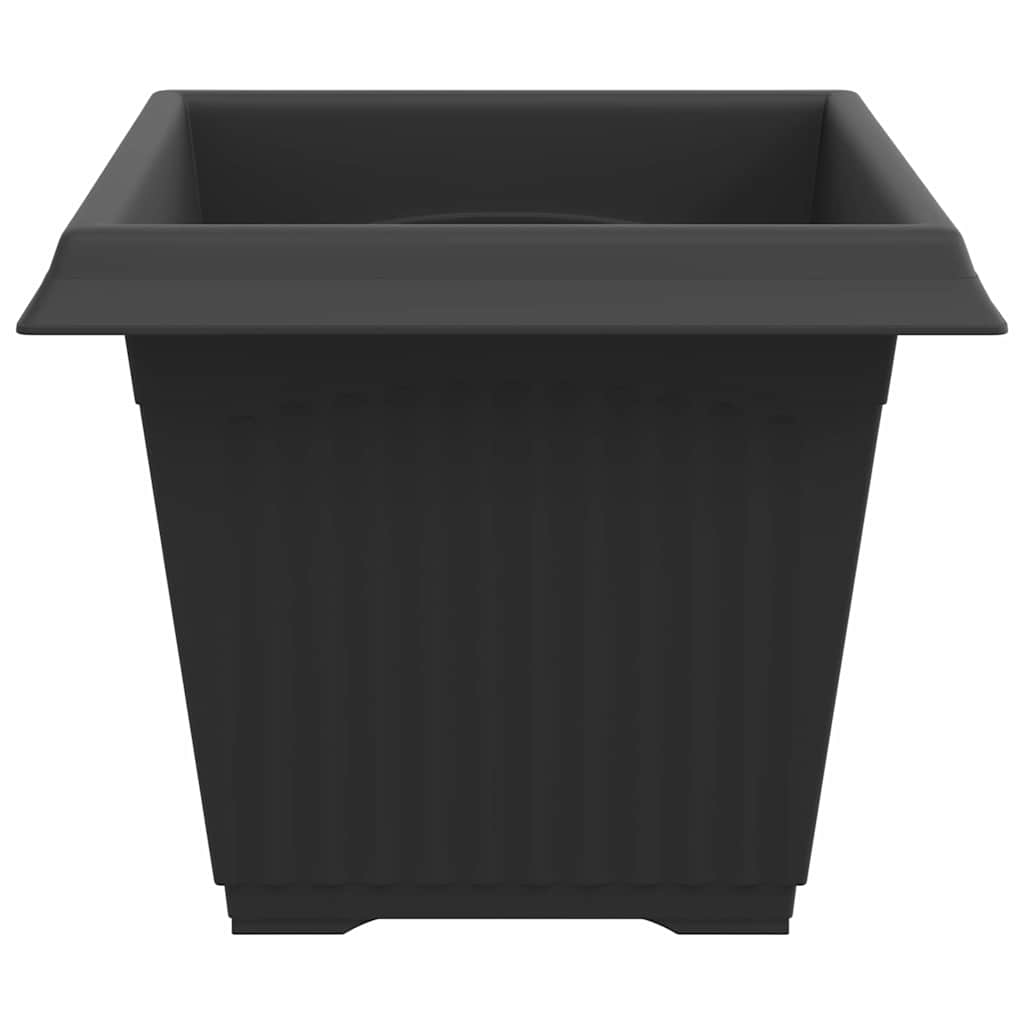 Square Flower Pot 24 pcs Black 28.5 x 28.5 x 22 cm Plastic
