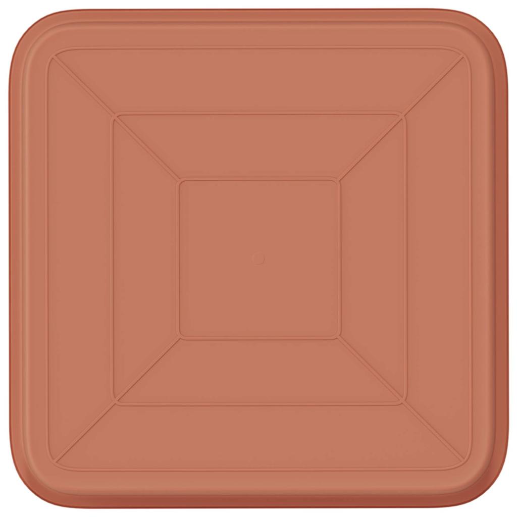 Square Flower Tray 6 pcs Brick Red 15 x 15 x 2 cm Plastic