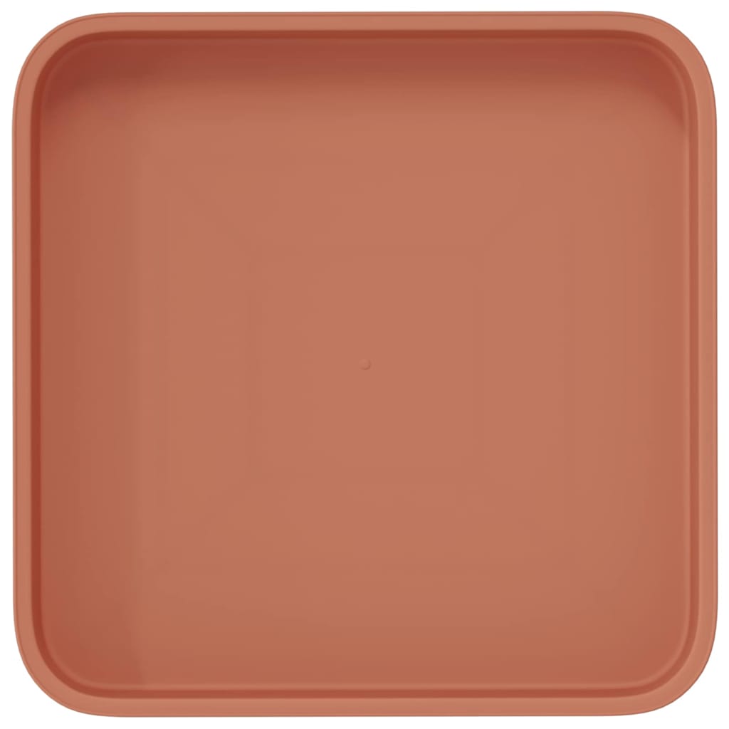 Square Flower Tray 6 pcs Brick Red 15 x 15 x 2 cm Plastic