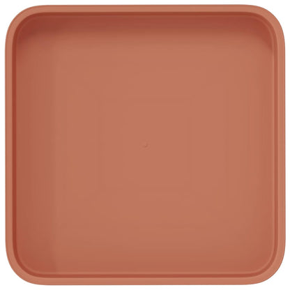 Square Flower Tray 6 pcs Brick Red 15 x 15 x 2 cm Plastic