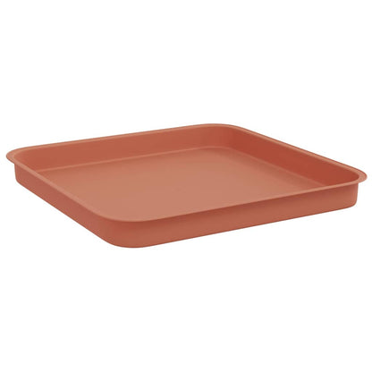 Square Flower Tray 6 pcs Brick Red 21 x 21 x 2 cm Plastic
