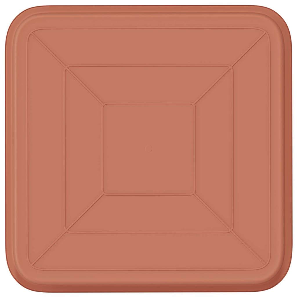 Square Flower Tray 6 pcs Brick Red 21 x 21 x 2 cm Plastic