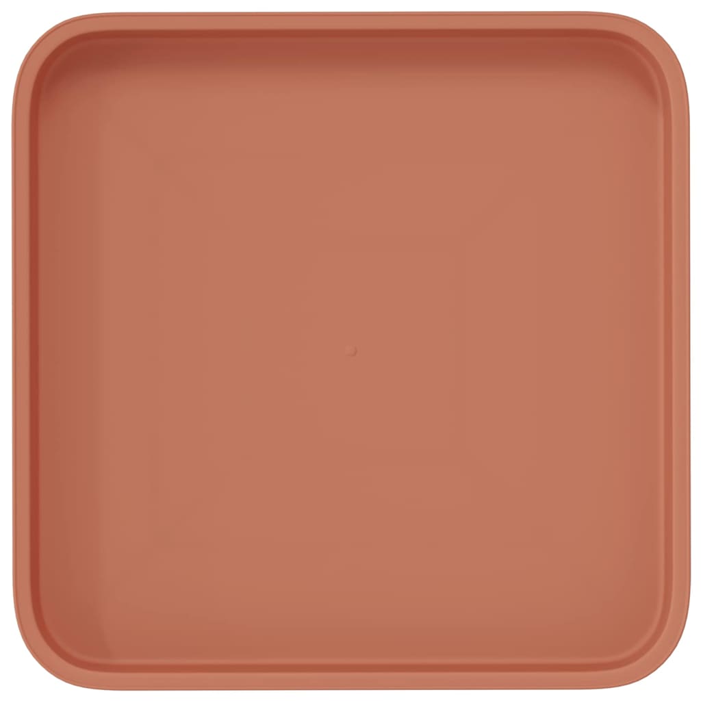 Square Flower Tray 6 pcs Brick Red 21 x 21 x 2 cm Plastic