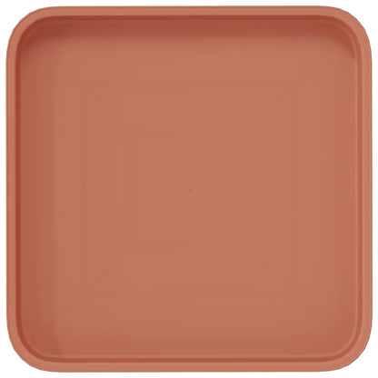 Square Flower Tray 6 pcs Brick Red 25.5 x 25.5 x 2.5 cm Plastic