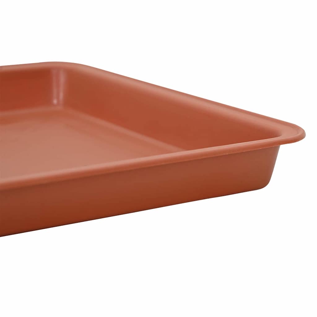 Square Flower Tray 6 pcs Brick Red 32 x 32 x 2.5 cm Plastic