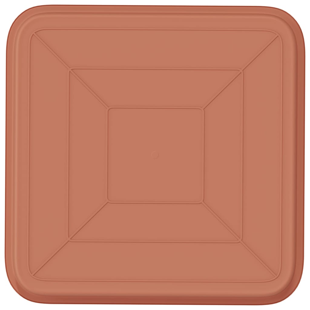 Square Flower Tray 6 pcs Brick Red 32 x 32 x 2.5 cm Plastic