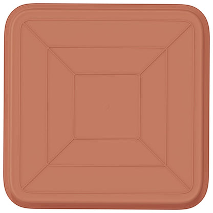 Square Flower Tray 6 pcs Brick Red 32 x 32 x 2.5 cm Plastic