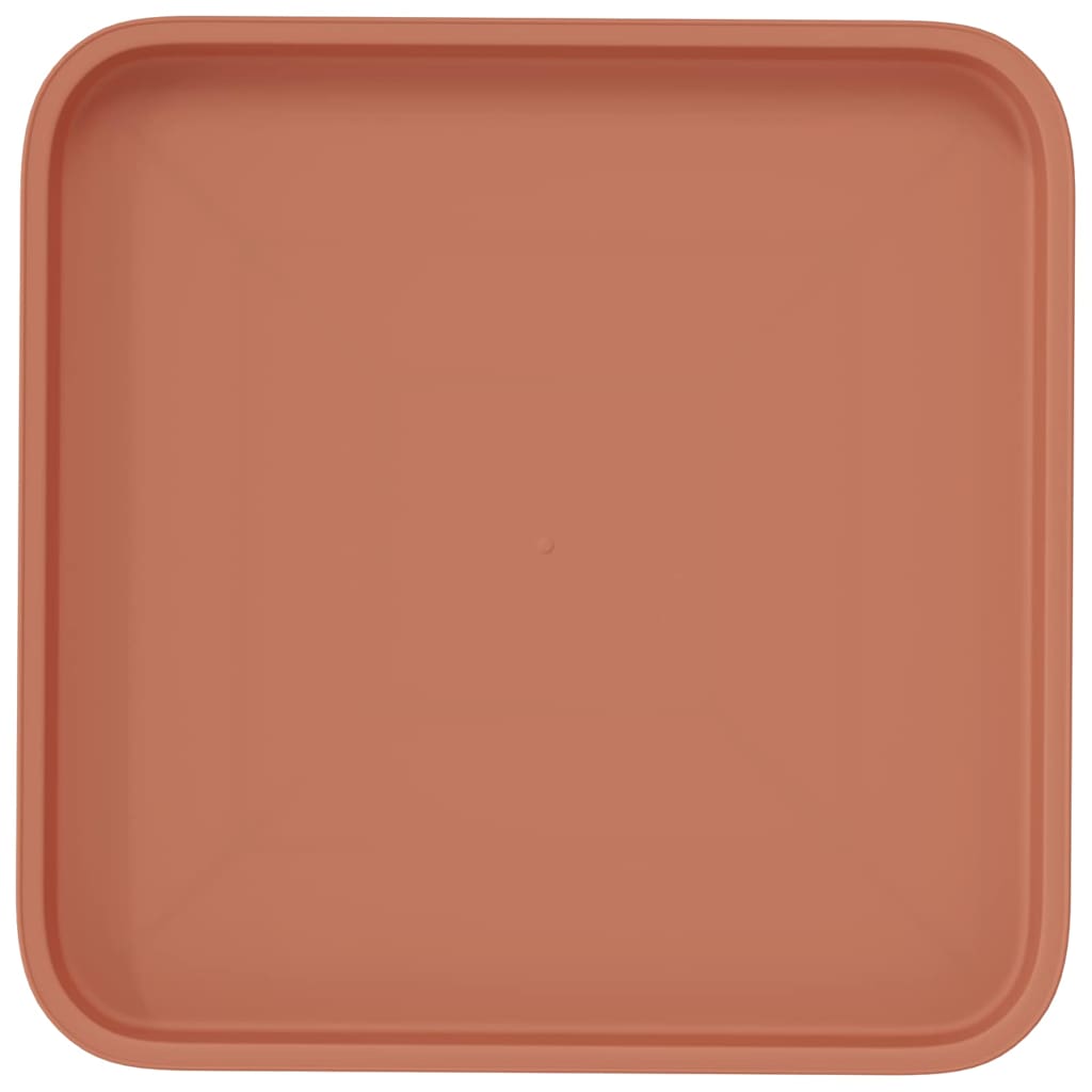 Square Flower Tray 6 pcs Brick Red 32 x 32 x 2.5 cm Plastic