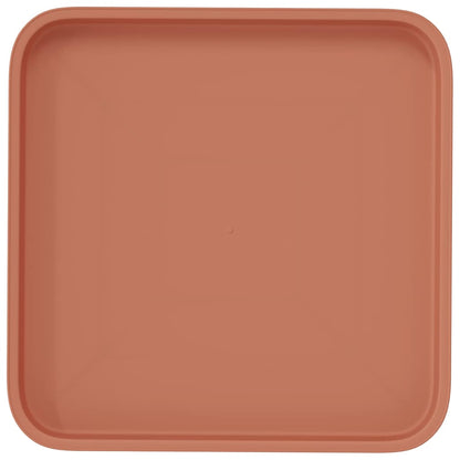 Square Flower Tray 6 pcs Brick Red 32 x 32 x 2.5 cm Plastic