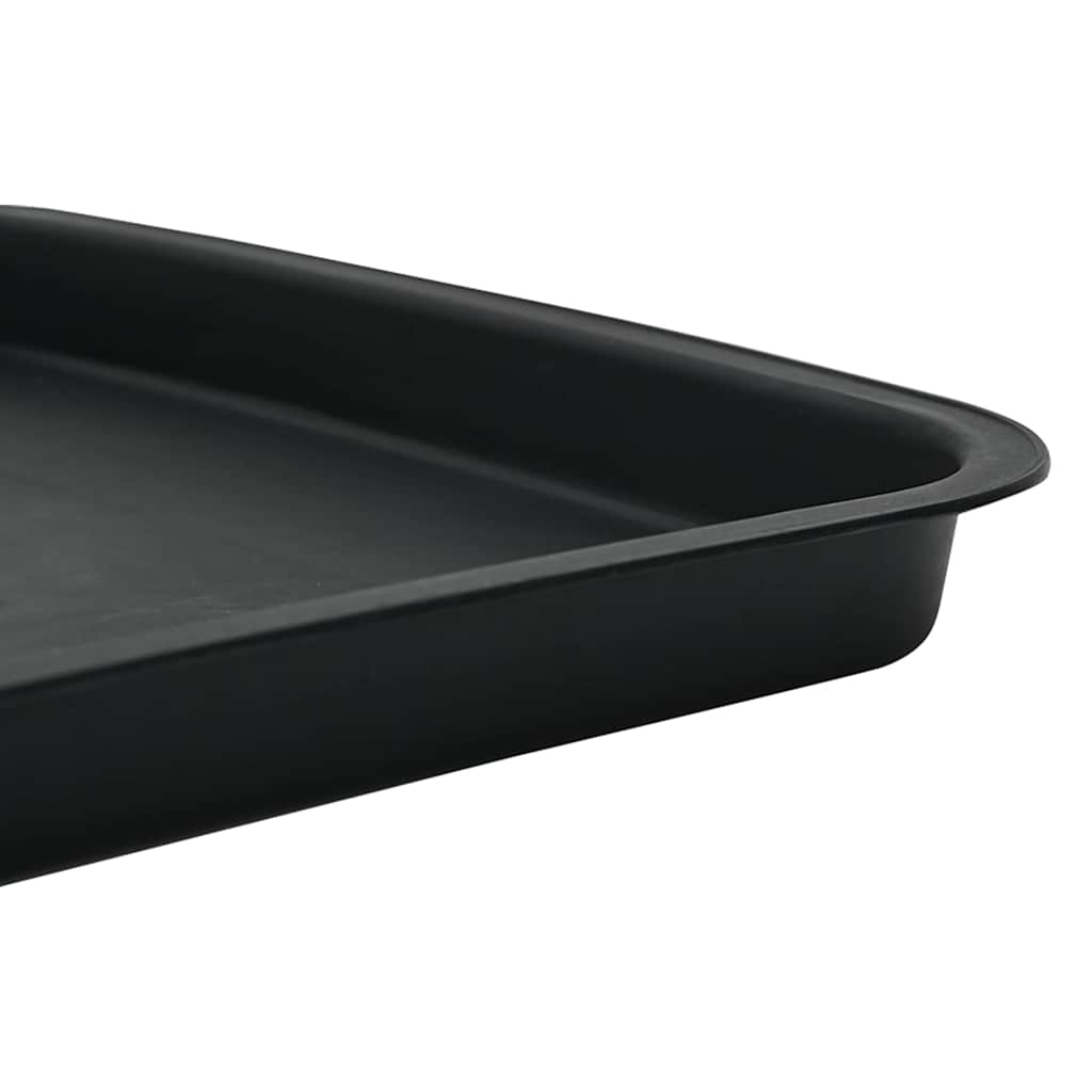 Square Flower Tray 6 pcs Black 15 x 15 x 2 cm Plastic