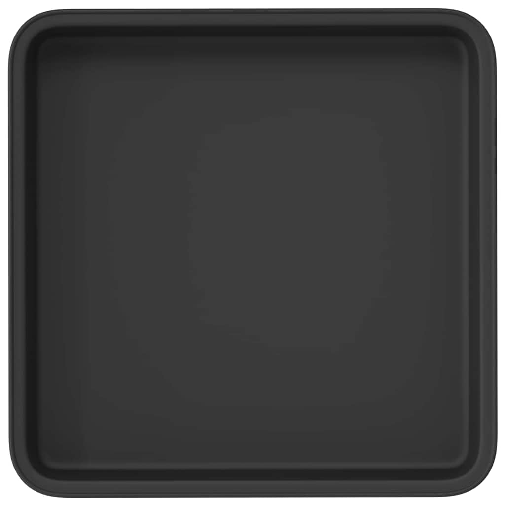 Square Flower Tray 6 pcs Black 18 x 18 x 2 cm Plastic