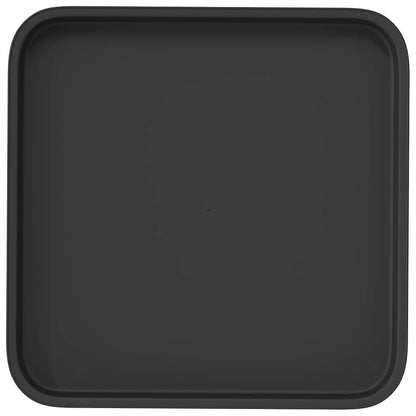 Square Flower Tray 6 pcs Black 32 x 32 x 2.5 cm Plastic