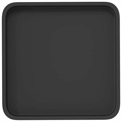 Square Flower Tray 6 pcs Black 36 x 36 x 2.5 cm Plastic