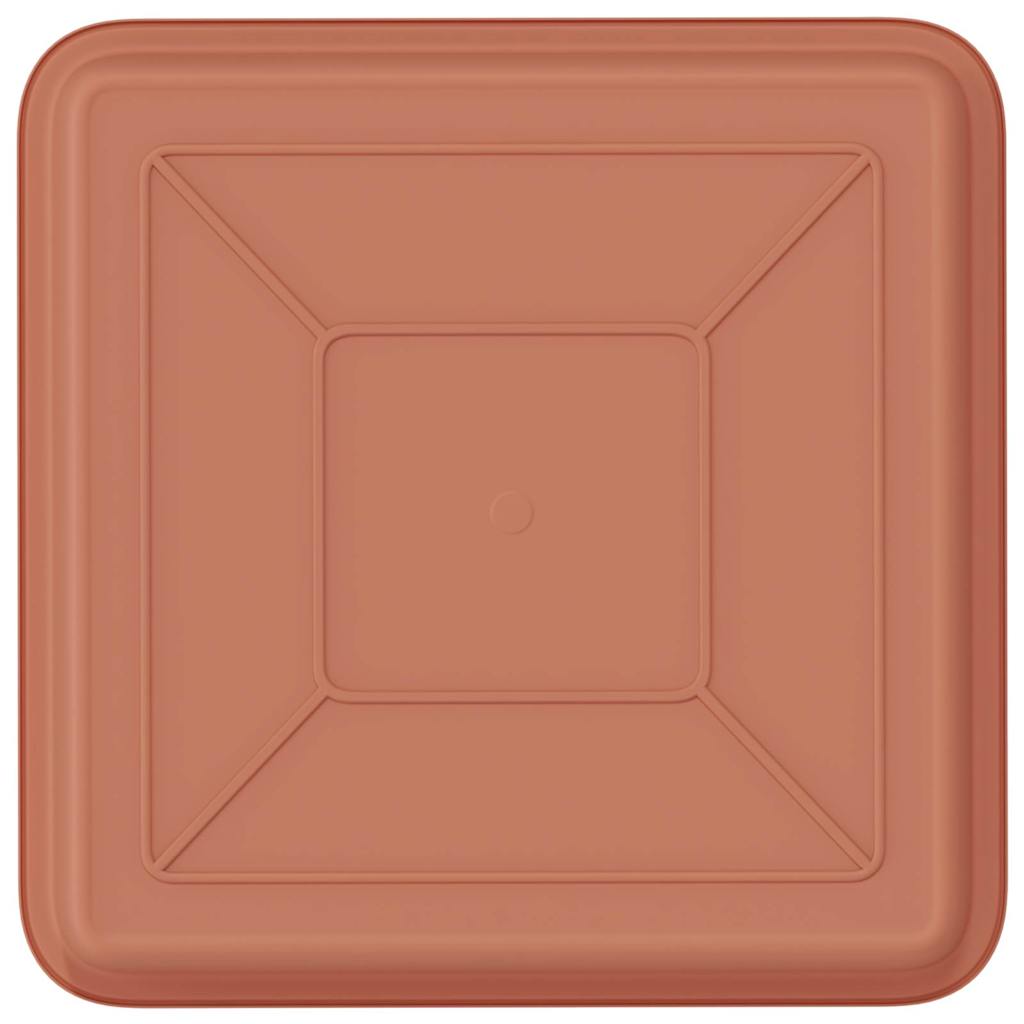 Square Flower Tray 24 pcs Brick Red 18 x 18 x 2 cm Plastic