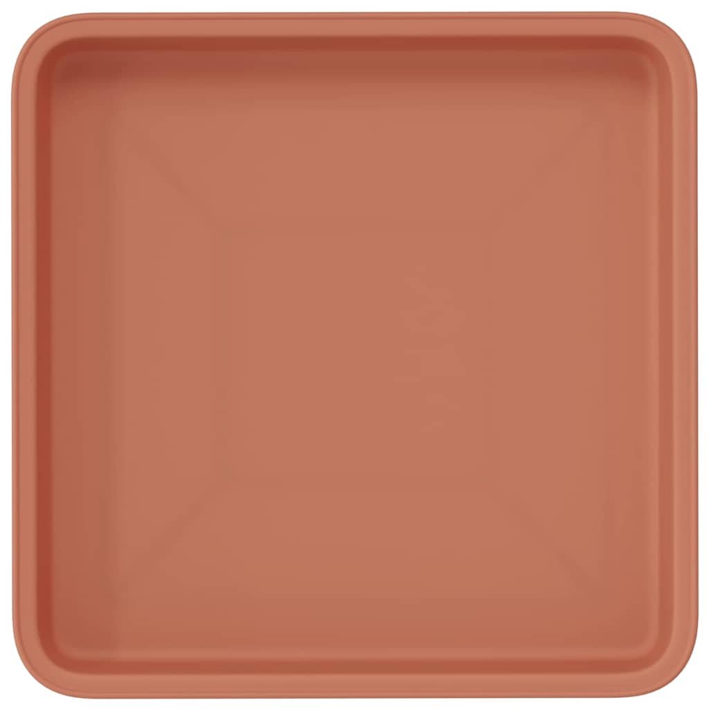 Square Flower Tray 24 pcs Brick Red 18 x 18 x 2 cm Plastic