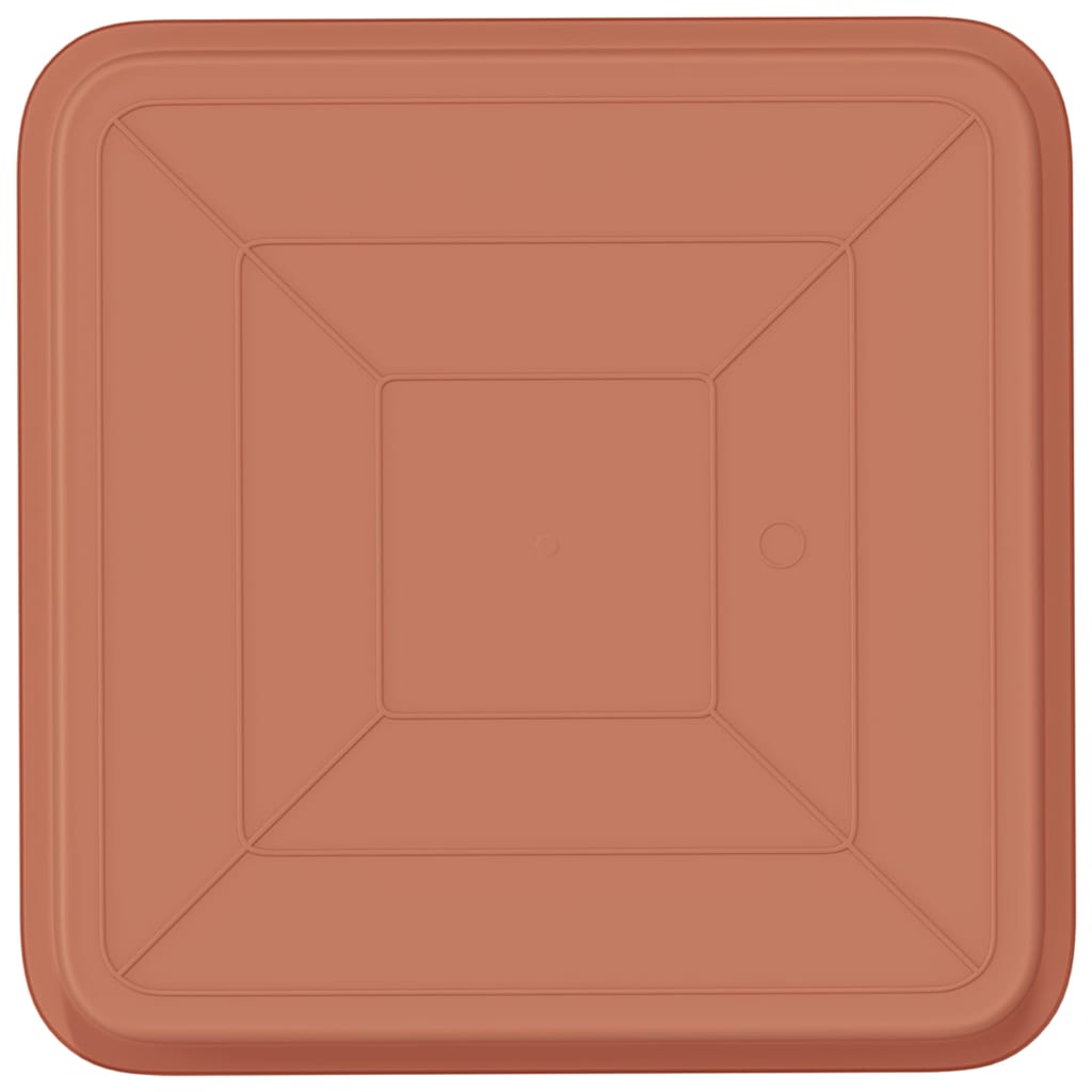 Square Flower Tray 24 pcs Brick Red 36 x 36 x 2.5 cm Plastic
