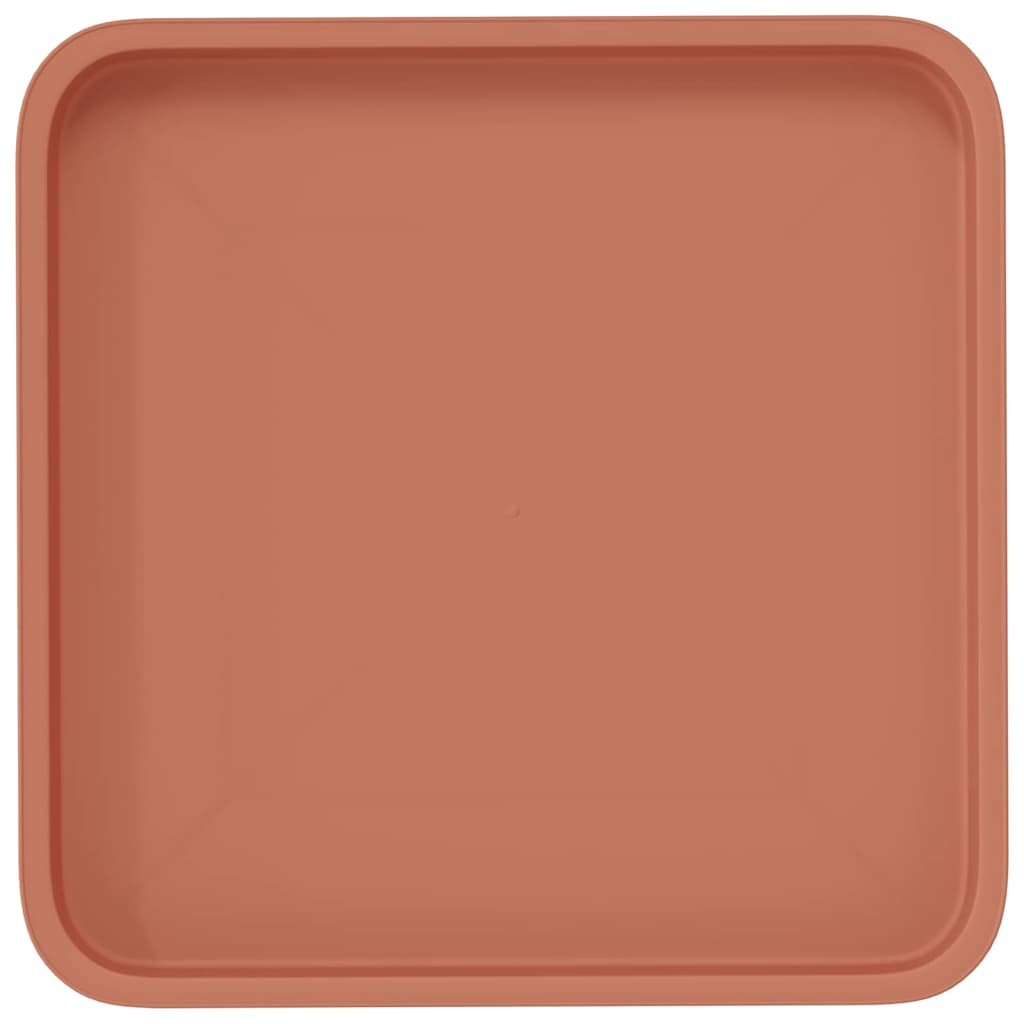 Square Flower Tray 24 pcs Brick Red 36 x 36 x 2.5 cm Plastic