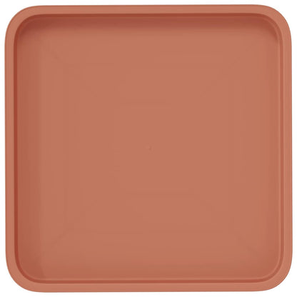 Square Flower Tray 24 pcs Brick Red 36 x 36 x 2.5 cm Plastic