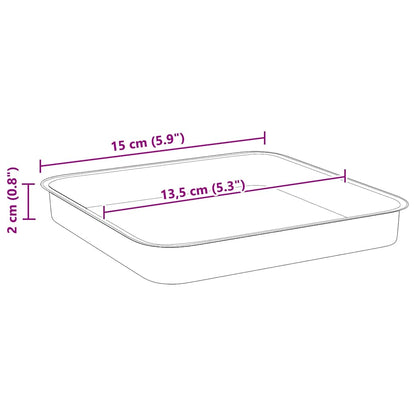 Square Flower Tray 24 pcs Black 15 x 15 x 2 cm Plastic