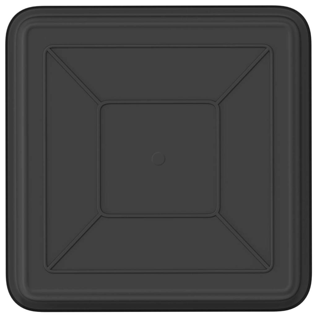 Square Flower Tray 24 pcs Black 18 x 18 x 2 cm Plastic